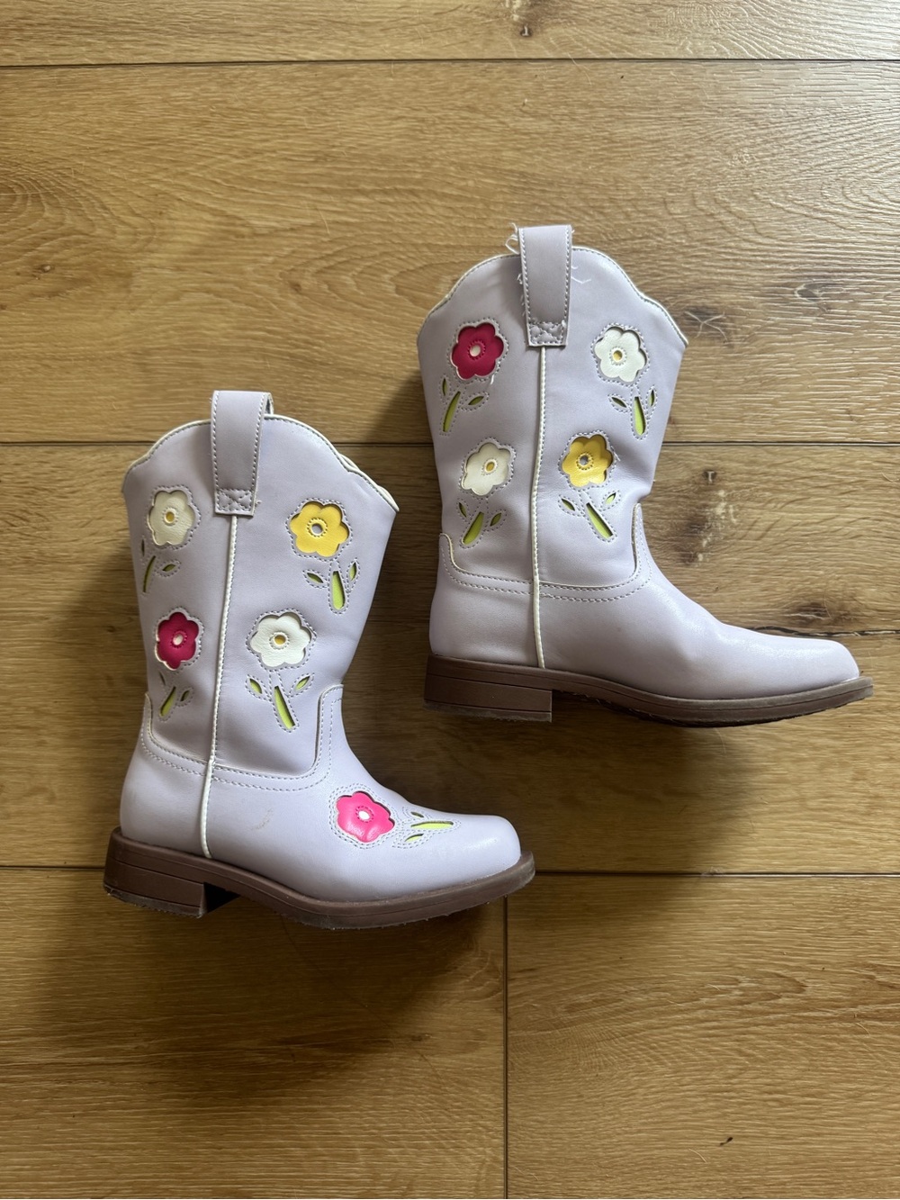 Dream Pairs Purple Kids Floral Cowboy Boots